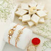 Set of 2 Kundan Rakhi N Sweets Hamper