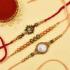 Gift Set of 3 Antique Metallic Rakhi