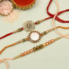 Set of 3 Antique Metallic Rakhi