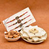 Set of 3 Antique Rakhi with Kaju Katli & Almonds