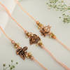 Gift Set of 3 Copper Finish Divine Rakhis