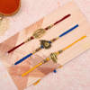 Gift Set of 3 Designer Metal Rakhi