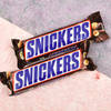 Shop Set of 3 Rakhi with Cashews & Snickers Chocolates (2 Pcs)