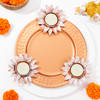 Buy Set of 3 Tea-Light Candle on Metal Platter