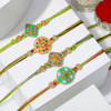 Set of 4 Graceful Meena Work Rakhis