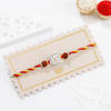 Buy Silver-Plated Swastik And Rudraksh Rakhi