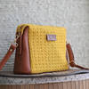 Buy Sling Bag Yellow Knit Crossbody