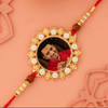 Gift Splendid Personalized Rakhi Designed with white stones
