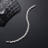 Gift Sterling Silver Heart-Cut CZ Tennis Bracelet