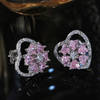 Buy Sterling Silver Heart-Shaped CZ Earrings
