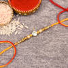 Stone Rakhi with Golden Beads