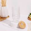 Shop Stylish Ribbed Glass Sipper With Bamboo Lid And Straw