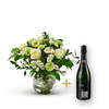 Stylish white bouquet with Cava