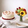 Sunshine Blooms & Red Velvet Indulgence Combo
