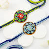 Gift Sweets And Meena Work Rakhi Set Of 2