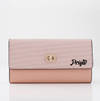 Textured Two-fold Women's Wallet - Peach Pink