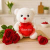 Three Roses With Teddy
