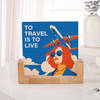 Shop To Travel Is To Live Personalized Acrylic Frame With Wooden Base