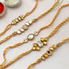 Gift Traditional Kundan Polki Rakhi (Set of 5)