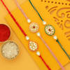 Gift Traditionally Kundan Set of 3 Rakhis