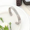 Trendy Men's Cuff Bracelet - Personalized - Silver