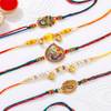 Vibrant Peacock And Pearl Rakhis - Set Of 5