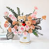 Gift Warm Hues Teddy And Roses Arrangement