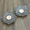 Gift White Metal T Light Holder Set