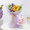 Women's Day Lavender Bloom & Strawberry Cake Combo