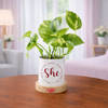 Women's Day She Thrives Money Plant