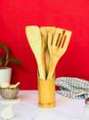 Buy Wooden Spoon Set With Holder - Set Of 5