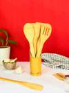 Shop Wooden Spoon Set With Holder - Set Of 5