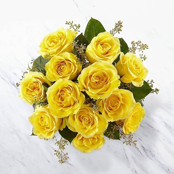 12 Yellow Roses Bunch