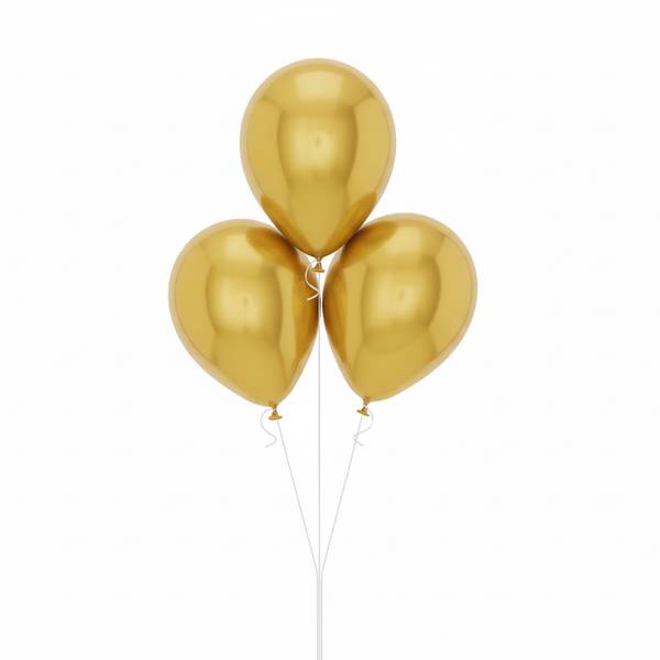 3 Gold Balloons