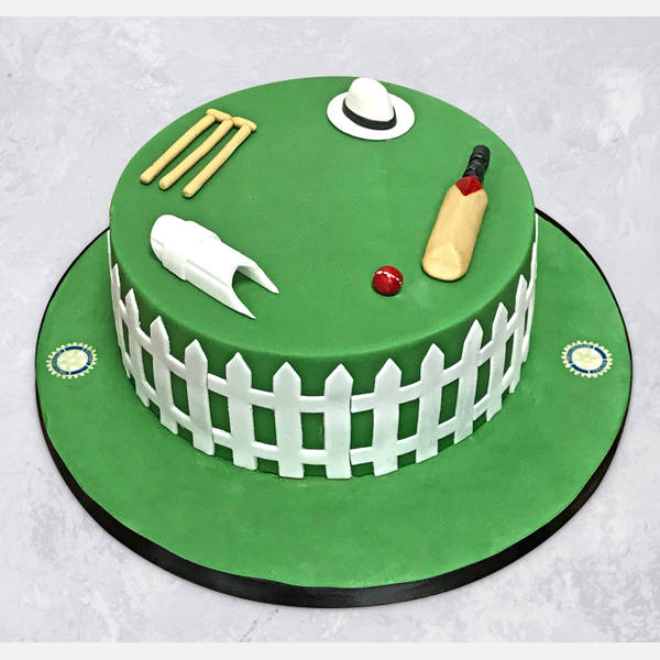 90 Not Out Cricket Field Birthday Fondant Cake (1 Kg)