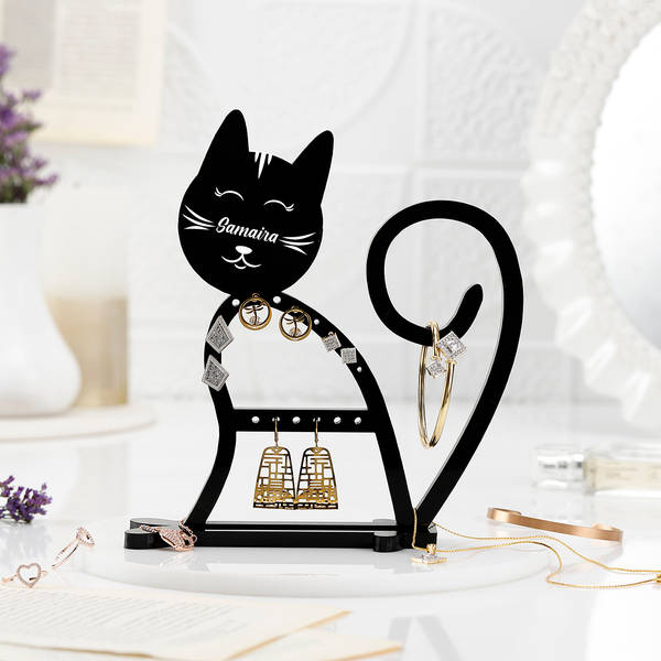 Adorable Cat-Shaped Jewellery Holder - Personalized
