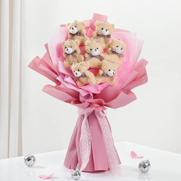Adorable Teddy Valentine's Day Bouquet