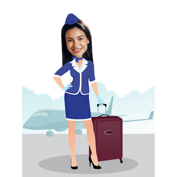 Air Hostess Caricature