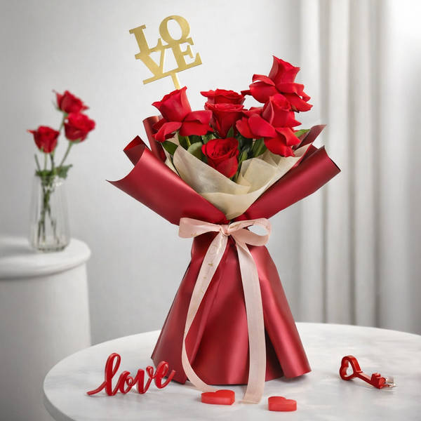 Always In Love 6 Red Roses Valentine's Day Gift