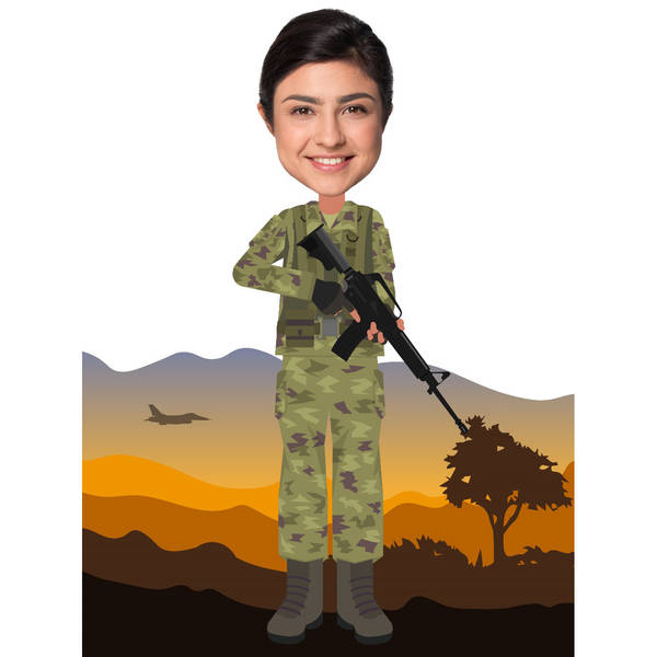 Army Women Caricature