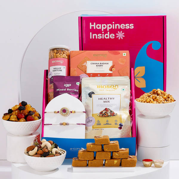 Artisanal Semiprecious Rakhi Celebration Hamper