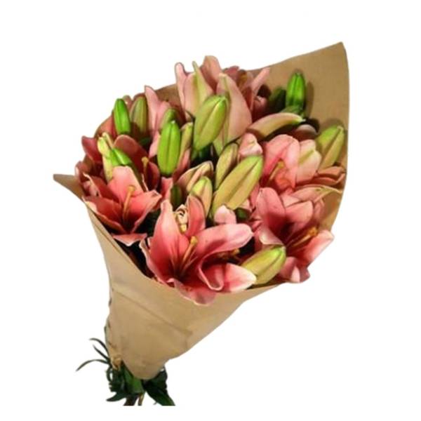 Asiatic Pink Lily Flower Bouquet