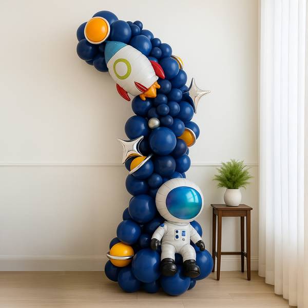 Astronaut Theme Birthday Balloon Decor