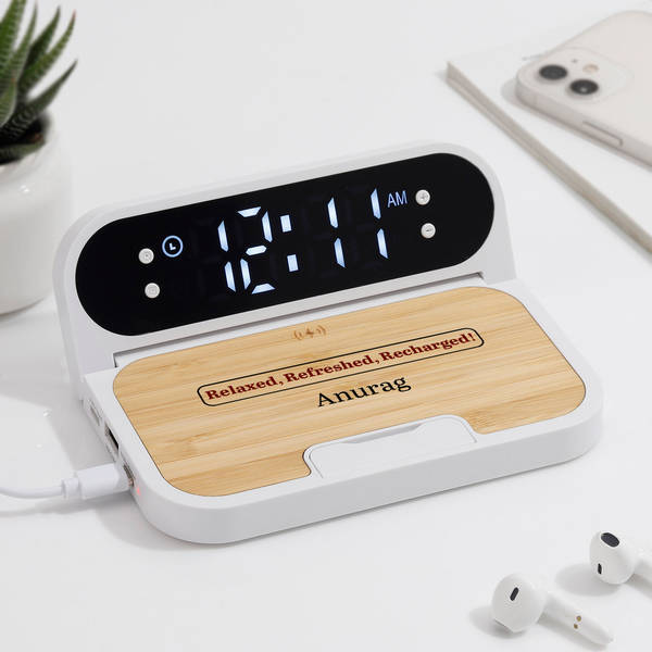Bamboo Top Personalized Wireless Charger