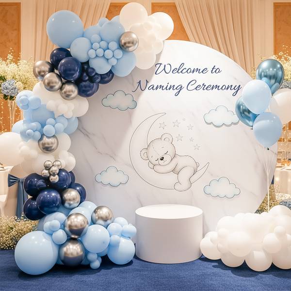 Bear Moon Backdrop Naming Ceremony Decor