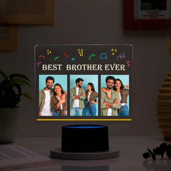 Best Brother Ever Personalized LED Photo Lamp