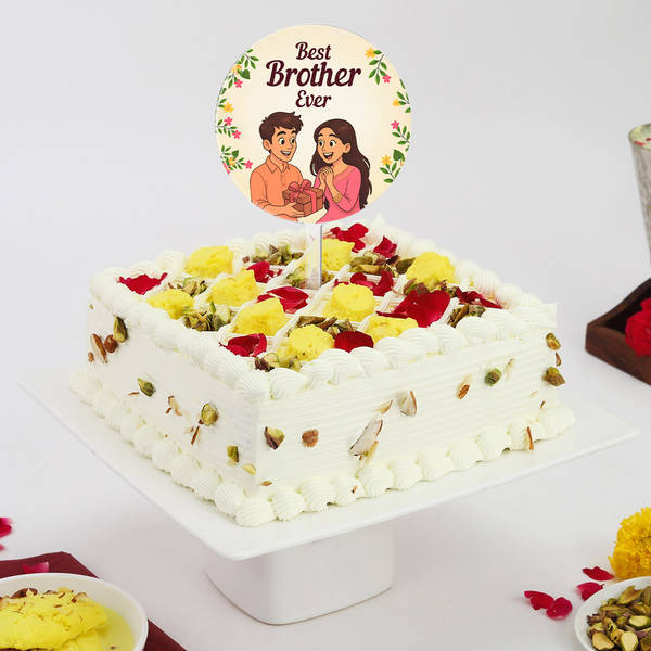 Best Brother Ever Square Rasmalai Cake