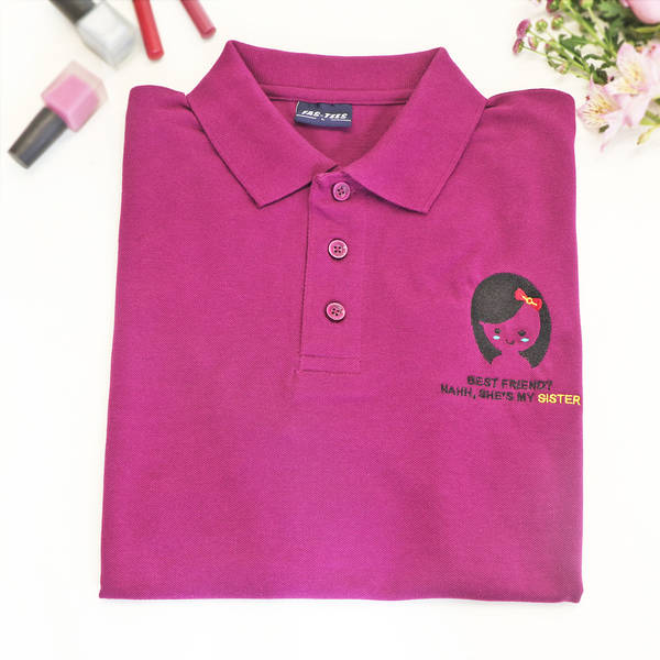Best Sister Polo T-Shirt For Women - Magenta