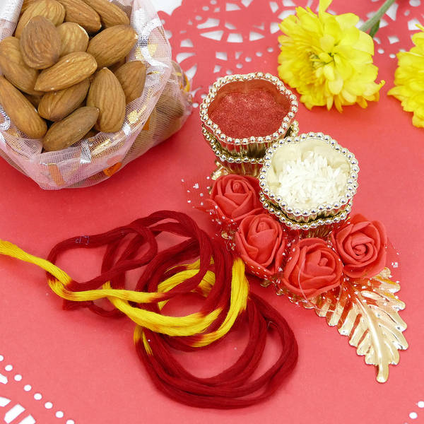 Bhai Dooj Pooja Thali With Almonds