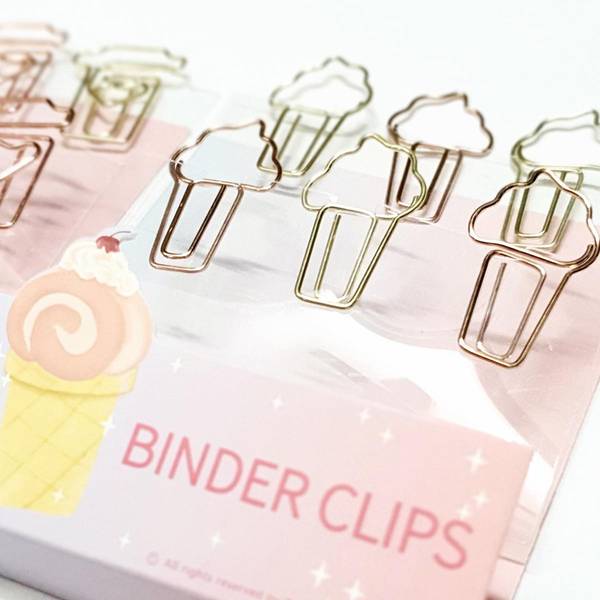 Binder Clips - Rose Gold And Gold - Set Of 6